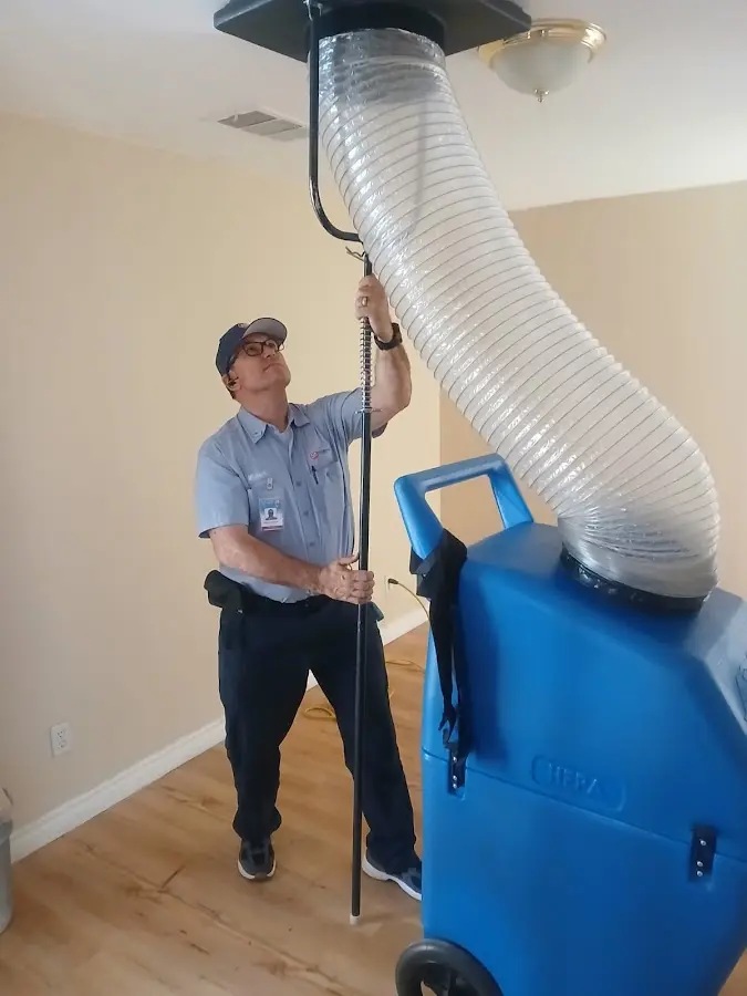Mini Split Installation technician using HEPA equipment in Truckee